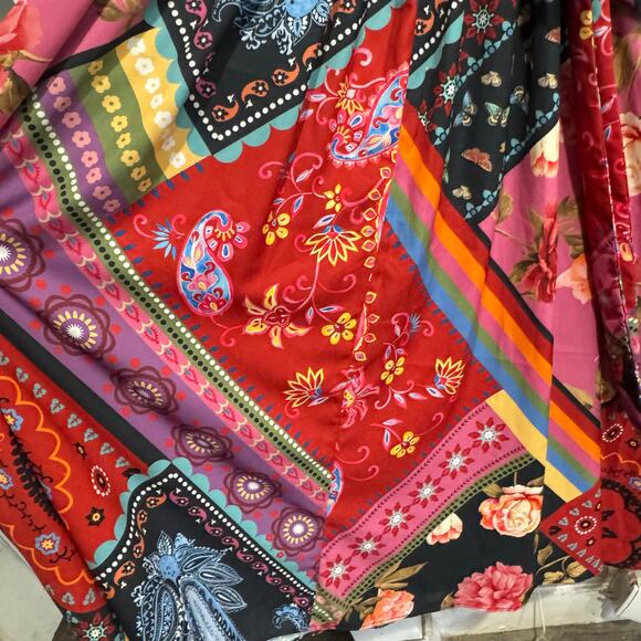 Wayward Fancies x eShakti Boho Patchwork Maxi Dress Kimono Sleeve Custom Size - Picture 3 of 12